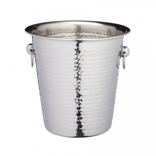 Hammered-Steel Wine/Champagne Bucket with Handles