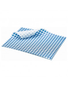 Greaseproof Paper Gingham Print Blue 25 x 20cm