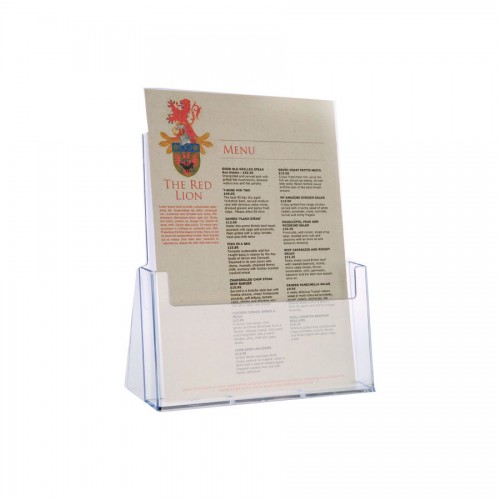 A4 Card & Leaflet Holder Clear Acrylic