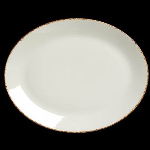 Brown Dapple Oval Plate Coupe 34.25cm (13.5inch)