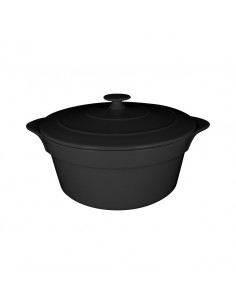 Chef's Fusion Round Cocotte & Lid Black 28cm