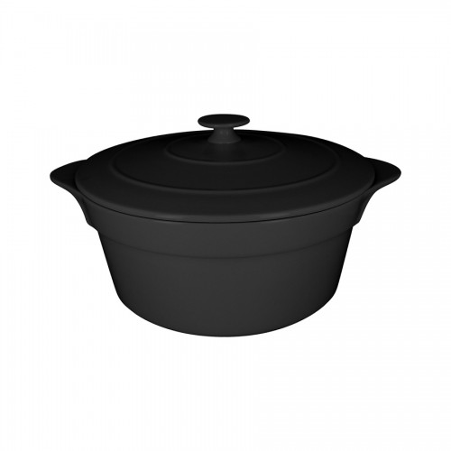 Chef's Fusion Round Cocotte & Lid Black 28cm