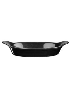 Metallic Black Large Round Eared Dish 59cl