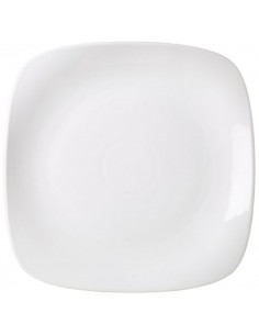 Genware Porcelain Rounded Square Plate 21cm/8.25" Pack 6