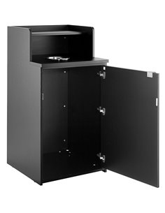 Waste Bin Enclosure Cabinet with Drop hole and Tray shelf 625x605x1210mm Black | DA-GSLJ0003