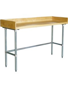 Bakery Work table Wood top 3 sides upstand 1200x600x900mm | DA-RWTG600X1200100BSOB