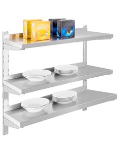 Wall shelf 3 levels 600x300x1100mm Stainless steel | DA-VWS633