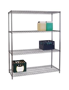 Commercial Shelving unit 4 tier 1000kg Width 1500mm Depth 450mm Chrome wire | DA-CR15045180A4