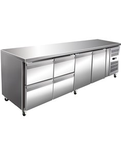 Commercial Refrigerated Counter 2 doors 4 drawers Depth 700mm | DA-4DRG41V