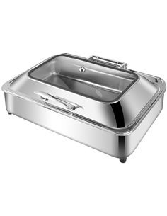 Chafing dish Electric Glass lid Stainless steel 7 litres GN1/1 | DA-VICCD528