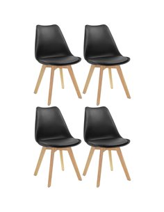 4pcs Side Dining Chair Padded seat Black | DA-WW003B