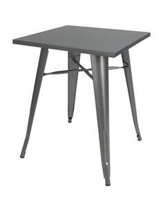 Bistro Table Steel Gun Metal 600x600mm Indoors | DA-GSTB00124GM