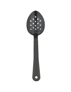 11" Buffet Catering Perforated Serving Spoon Black Polycarbonate| DA-SSPC11P