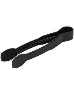 9" Catering Flat Buffet Tongs Black Polycarbonate| DA-FLATTONG9