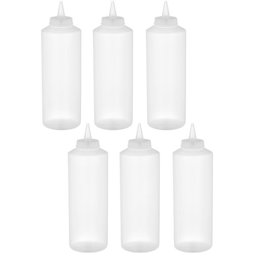 6 pack of Squeeze Sauce Bottles 710ml/24oz Clear | DA-WQSB24WC