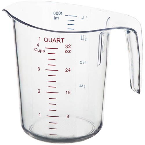 Update International Polycarbonate Measuring Cup 4 Qt White