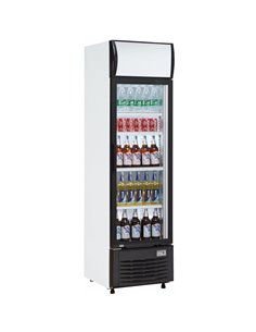 Commercial Bottle cooler Upright 282 litres Static cooling Hinged glass door Black/White | LG282B