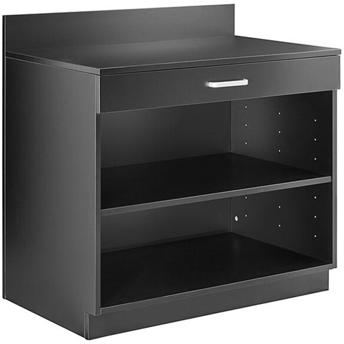 Black Waitress Station with Drawer and Adjustable Shelf 915x610x915mm | GSWS003