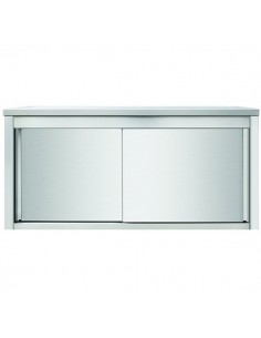 Wall cabinet Sliding doors Stainless steel Width 1400mm Depth 400mm | DA-THWSR144