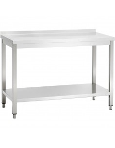 Professional Work table Stainless steel Bottom shelf Upstand 1400x600x900mm | DA-VT146SLB