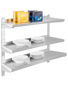 Wall shelf 3 levels 1400x300x1100mm Stainless steel | DA-VWS1433