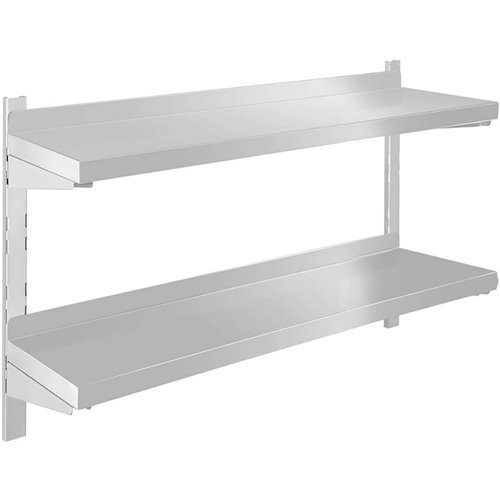 Wall shelf 2 levels 1800x400x600mm Stainless steel | DA-WM18040B