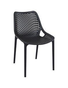 Bistro Dining Chair Plastic Black Indoors &amp Outdoors | DA-WW036BLACK