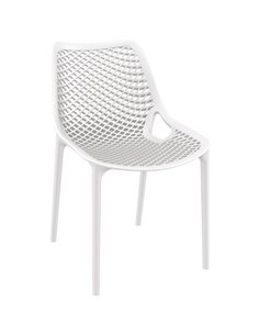 Bistro Dining Chair Plastic White Indoors &amp Outdoors | DA-WW036WHITE