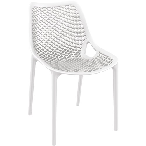 Bistro Dining Chair Plastic White Indoors &amp Outdoors | DA-WW036WHITE