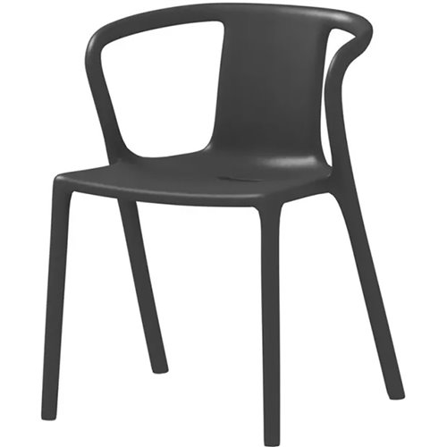 Bistro Dining Chair Plastic Black Indoors &amp Outdoors | DA-WW037BLACK