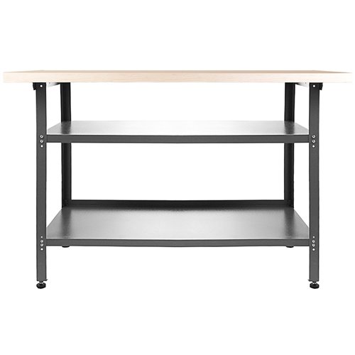 Professional Grey and Black Workshop 3 Layer Workbench with 30mm Wooden Desktop 1200x600x850mm | DA-TC006A