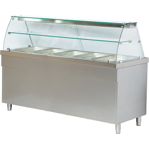 Professional Bain Marie Showcase with Open Cupboard 5xGN1/1 | DA-CBE718