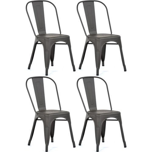 Bistro Dining Chair Steel Dark Grey Indoors | DA-WW163G