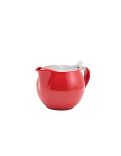 GenWare Porcelain Red Teapot with St/St Lid & Infuser 50cl/17.6oz