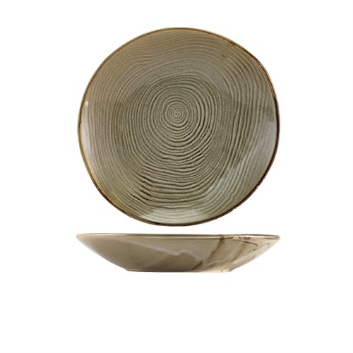 Terra Porcelain Grey Organic Coupe Bowl 26cm