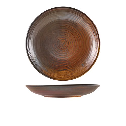 Terra Porcelain Rustic Copper Deep Coupe Plate 25cm