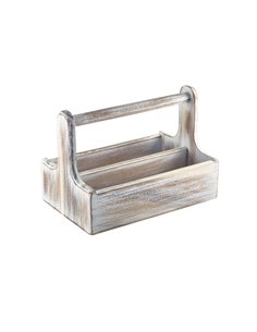 White Wooden Table Caddy
