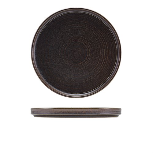 Terra Porcelain Black Low Presentation Plate 25cm