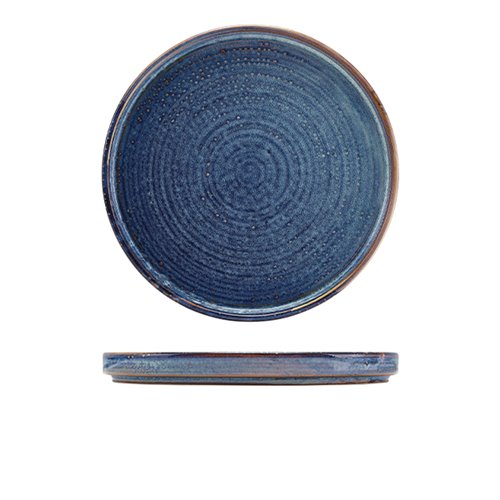 Terra Porcelain Aqua Blue Low Presentation Plate 25cm