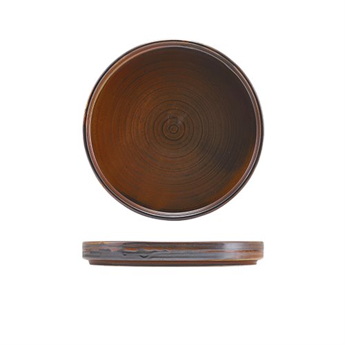 Terra Porcelain Rustic Copper Low Presentation Plate 18cm