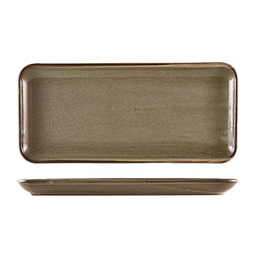 Terra Porcelain Grey Narrow Rectangular Platter 36 x 16.5cm