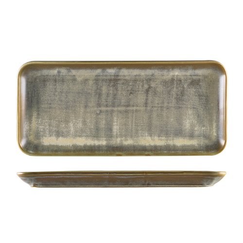 Terra Porcelain Matt Grey Narrow Rectangular Platter 36 x 16.5cm