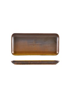 Terra Porcelain Rustic Copper Narrow Rectangular Platter 27 x 12.5cm