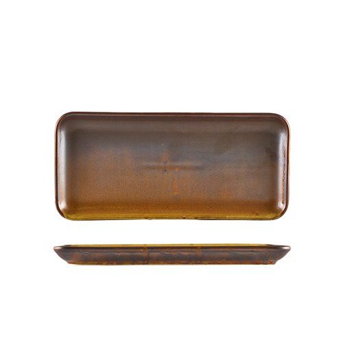 Terra Porcelain Rustic Copper Narrow Rectangular Platter 27 x 12.5cm