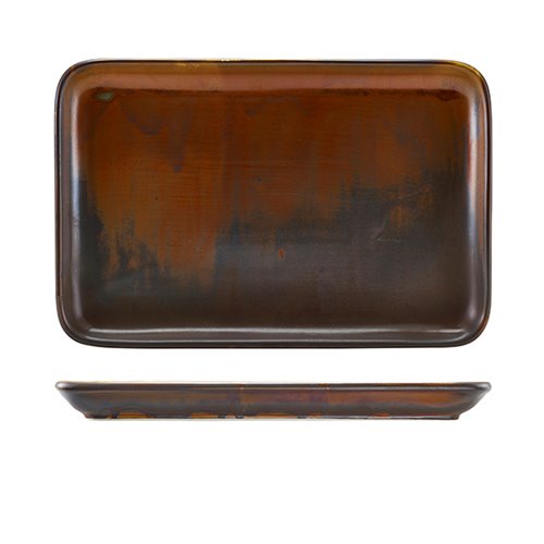 Terra Porcelain Rustic Copper Rectangular Platter 30 x 20cm