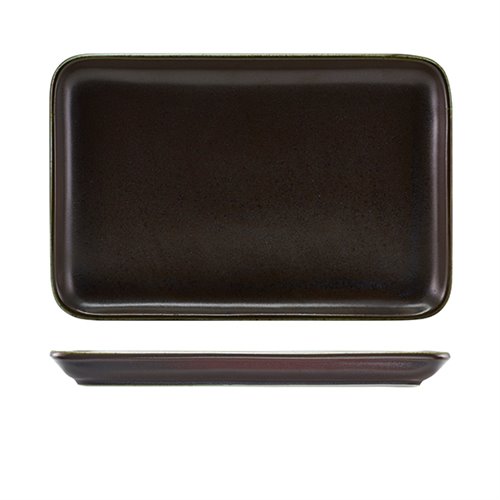 Terra Porcelain Black Rectangular Platter 30 x 20cm