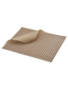 Greaseproof Paper Brown Gingham Print 35 x 25cm