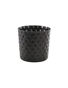 GenWare Black Vintage Steel Hammered Serving Cup  8.5 x 8.5cm