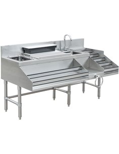 Commercial Stainless Steel Cocktail Station with Backsplash 1520x760x760mm | DA-CCS6012WB