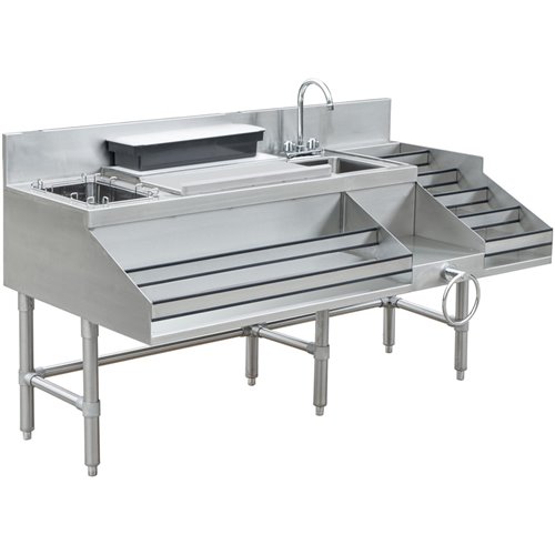 Commercial Stainless Steel Cocktail Station with Backsplash 1520x760x760mm | DA-CCS6012WB